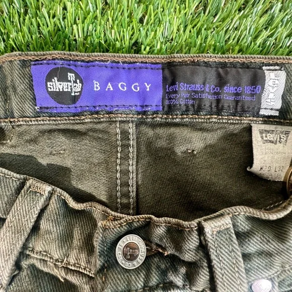 Vintage 90’s Levi’s Silvertab Men’s Olive Baggy Grunge Skate Jeans SZ 30x32 USA
